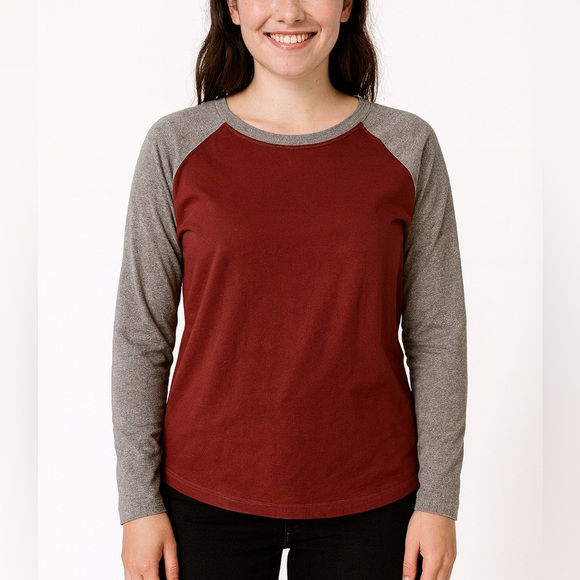Rue21 Tops - Rue 21 burgundy and gray long sleeved shirt